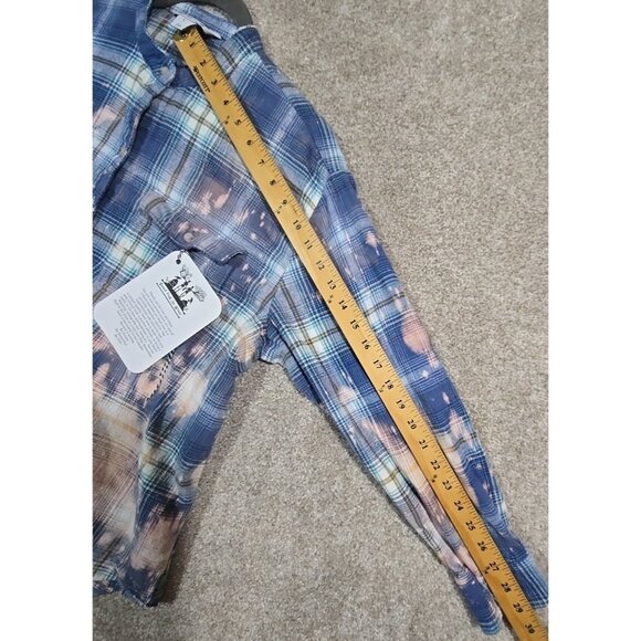 OOAK Upcycled Flannel Shirt Humor Don't Be Salty Graphic Boyfriend Fit Large - Picture 9 of 13